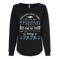 Cute Fathers Day Fishing Love Fish Being Papa Grandpa Grandkids Womens California Wash Sweatshirt