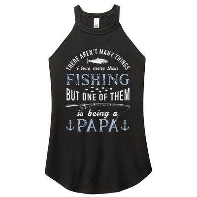 Cute Fathers Day Fishing Love Fish Being Papa Grandpa Grandkids Women's Perfect Tri Rocker Tank