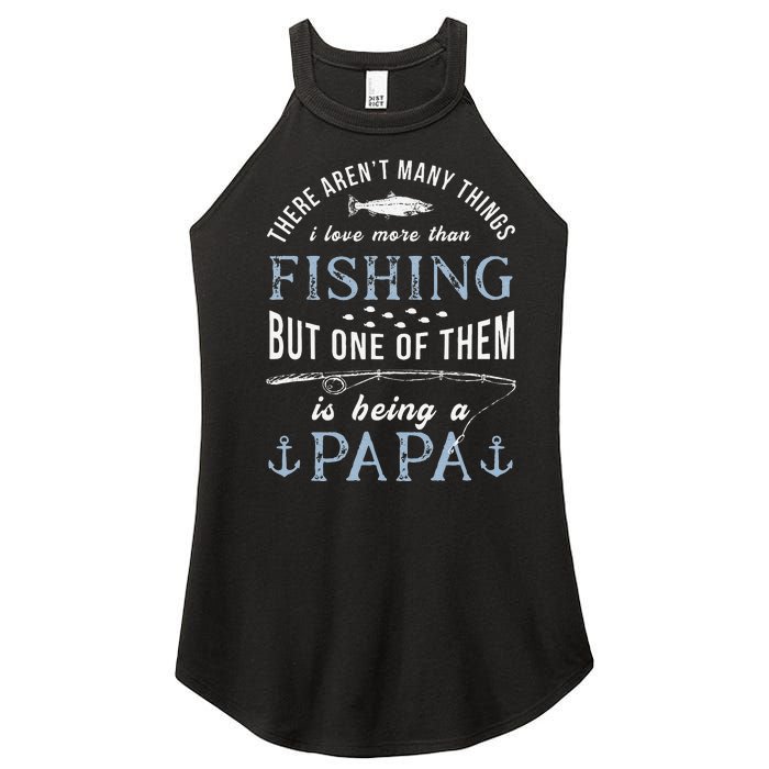 Cute Fathers Day Fishing Love Fish Being Papa Grandpa Grandkids Women's Perfect Tri Rocker Tank