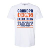 Christmas Fathers Day Funny Gift Grandpa Knows Everything Softstyle CVC T-Shirt