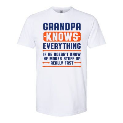 Christmas Fathers Day Funny Gift Grandpa Knows Everything Softstyle CVC T-Shirt