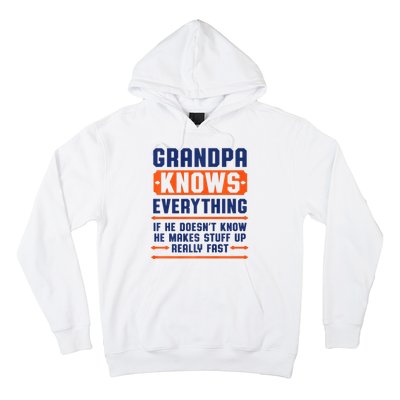 Christmas Fathers Day Funny Gift Grandpa Knows Everything Hoodie