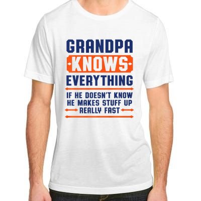 Christmas Fathers Day Funny Gift Grandpa Knows Everything Adult ChromaSoft Performance T-Shirt