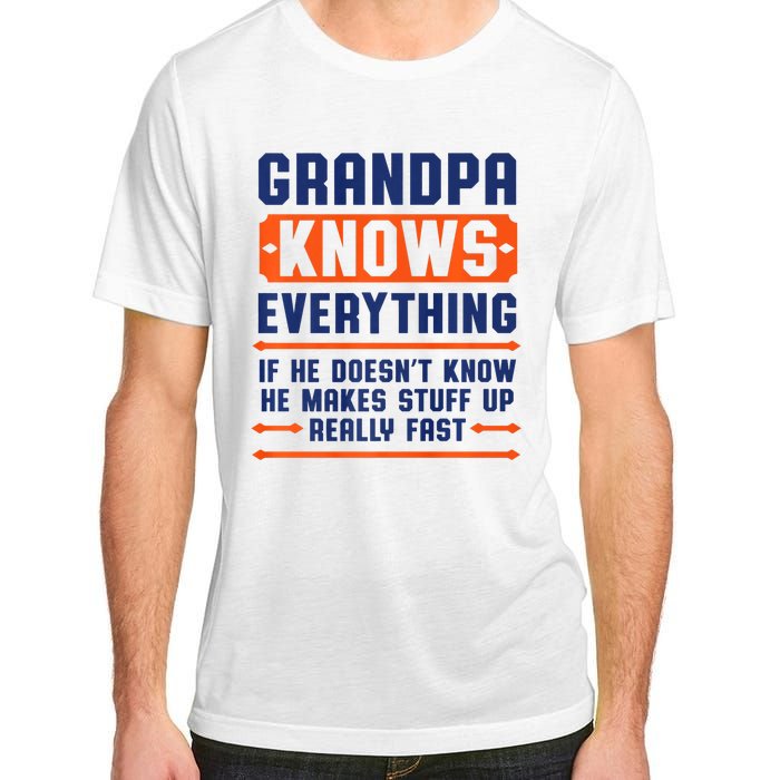 Christmas Fathers Day Funny Gift Grandpa Knows Everything Adult ChromaSoft Performance T-Shirt