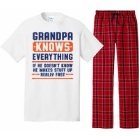 Christmas Fathers Day Funny Gift Grandpa Knows Everything Pajama Set