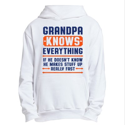 Christmas Fathers Day Funny Gift Grandpa Knows Everything Urban Pullover Hoodie