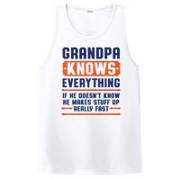 Christmas Fathers Day Funny Gift Grandpa Knows Everything PosiCharge Competitor Tank