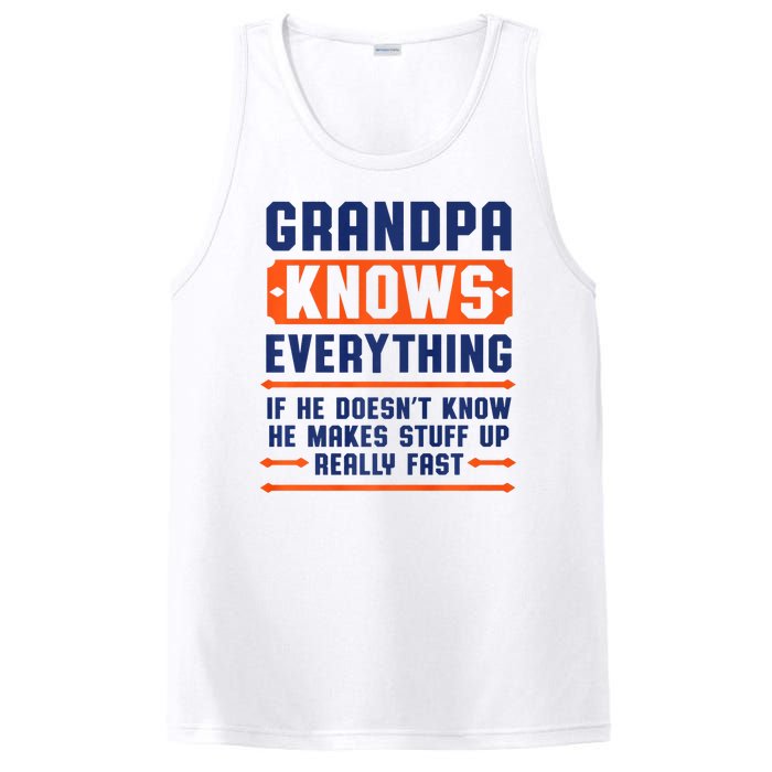 Christmas Fathers Day Funny Gift Grandpa Knows Everything PosiCharge Competitor Tank