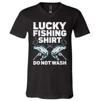 Cute Fishing Design For Fisherman Fishing Lovers V-Neck T-Shirt