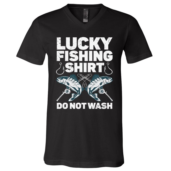 Cute Fishing Design For Fisherman Fishing Lovers V-Neck T-Shirt