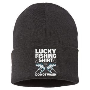 Cute Fishing Design For Fisherman Fishing Lovers Sustainable Knit Beanie