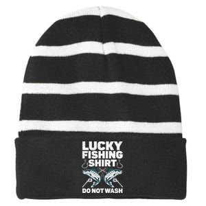 Cute Fishing Design For Fisherman Fishing Lovers Striped Beanie with Solid Band