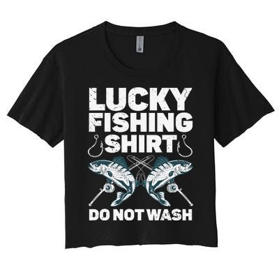 Cute Fishing Design For Fisherman Fishing Lovers Women's Crop Top Tee