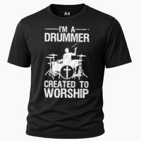 Christian Funny Drummer Player Lover Cooling Performance Crew T-Shirt
