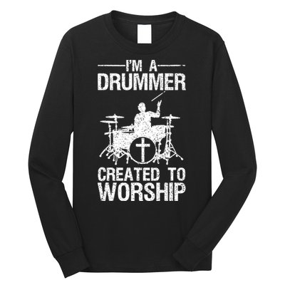 Christian Funny Drummer Player Lover Long Sleeve Shirt