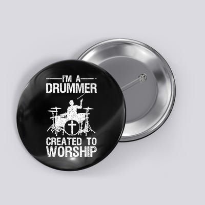 Christian Funny Drummer Player Lover Button