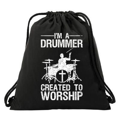 Christian Funny Drummer Player Lover Drawstring Bag