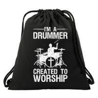 Christian Funny Drummer Player Lover Drawstring Bag