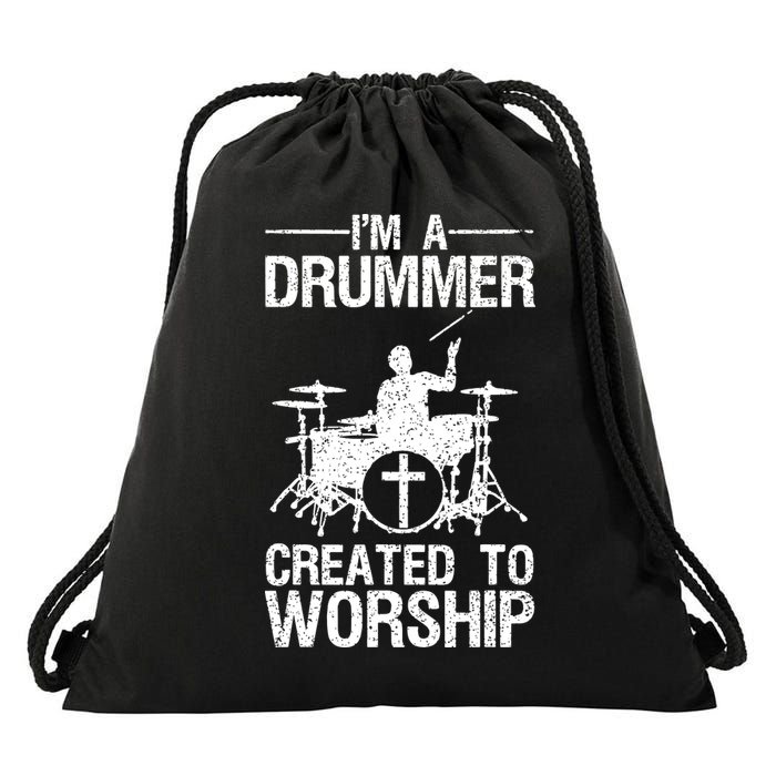 Christian Funny Drummer Player Lover Drawstring Bag