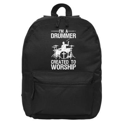Christian Funny Drummer Player Lover 16 in Basic Backpack