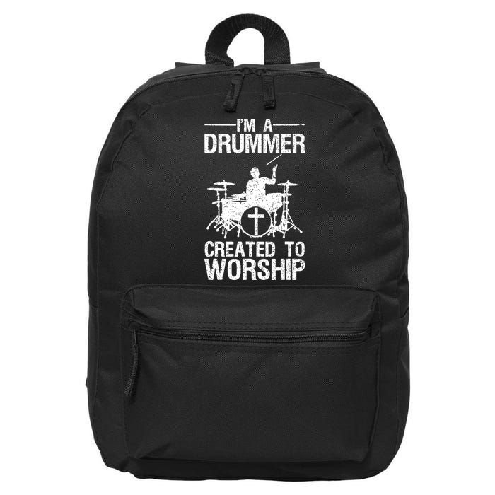 Christian Funny Drummer Player Lover 16 in Basic Backpack