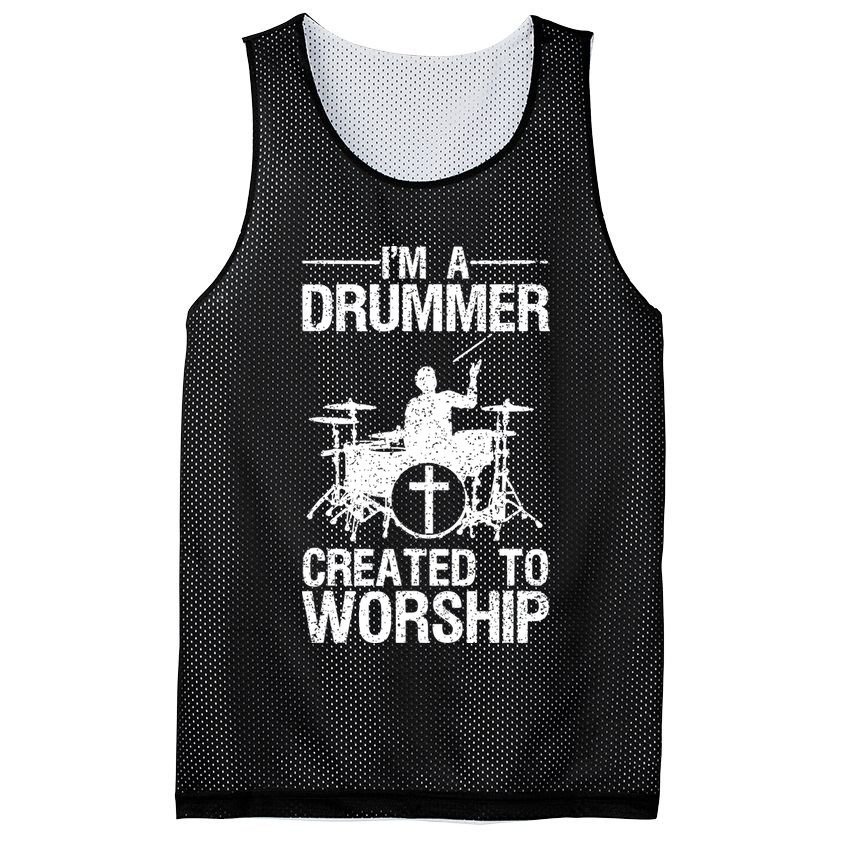 Christian Funny Drummer Player Lover Mesh Reversible Basketball Jersey Tank