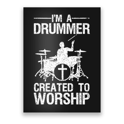 Christian Funny Drummer Player Lover Poster