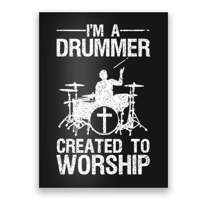 Christian Funny Drummer Player Lover Poster