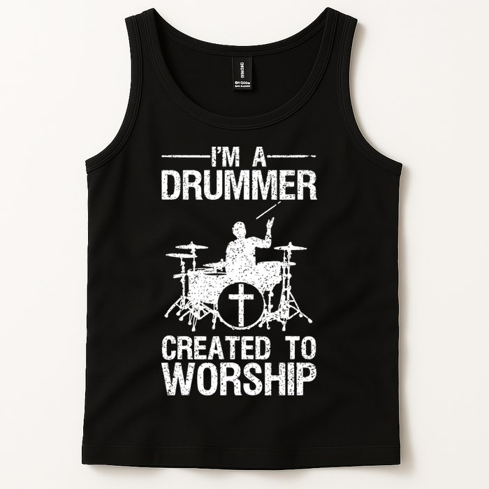 Christian Funny Drummer Player Lover Tank Top
