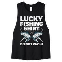 Cute Fishing Design For Fisherman Fishing Lovers Women's Racerback Cropped Tank