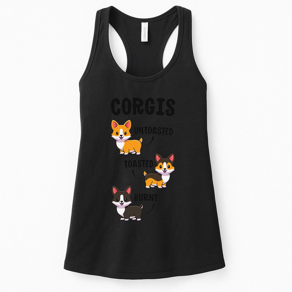 Corgi Funny Dog Lovers Gift Untoasted Toasted Burnt Gift Womens Tank Top