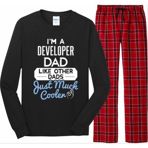 Cool Fathers Day Design Developer Dad Cute Gift Long Sleeve Pajama Set