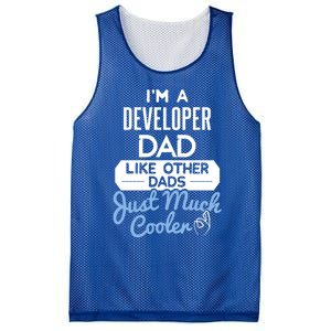 Cool Fathers Day Design Developer Dad Cute Gift Mesh Reversible Basketball Jersey Tank