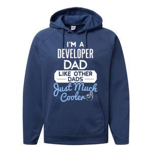 Cool Fathers Day Design Developer Dad Cute Gift Performance Fleece Hoodie