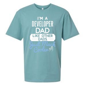 Cool Fathers Day Design Developer Dad Cute Gift Sueded Cloud Jersey T-Shirt