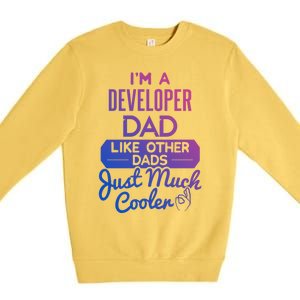 Cool Fathers Day Design Developer Dad Gift Premium Crewneck Sweatshirt