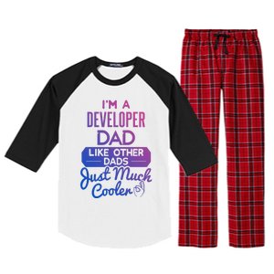 Cool Fathers Day Design Developer Dad Gift Raglan Sleeve Pajama Set