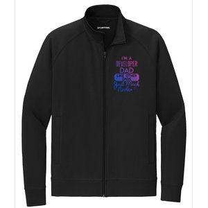 Cool Fathers Day Design Developer Dad Gift Stretch Full-Zip Cadet Jacket