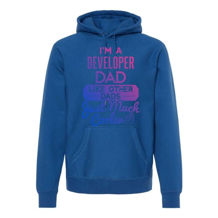 Cool Fathers Day Design Developer Dad Gift Premium Hoodie