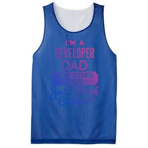 Cool Fathers Day Design Developer Dad Gift Mesh Reversible Basketball Jersey Tank