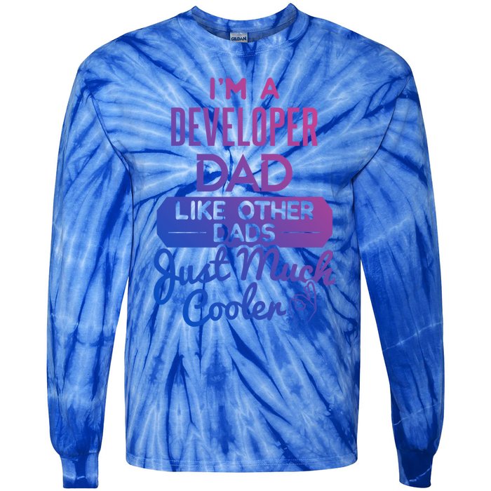 Cool Fathers Day Design Developer Dad Gift Tie-Dye Long Sleeve Shirt