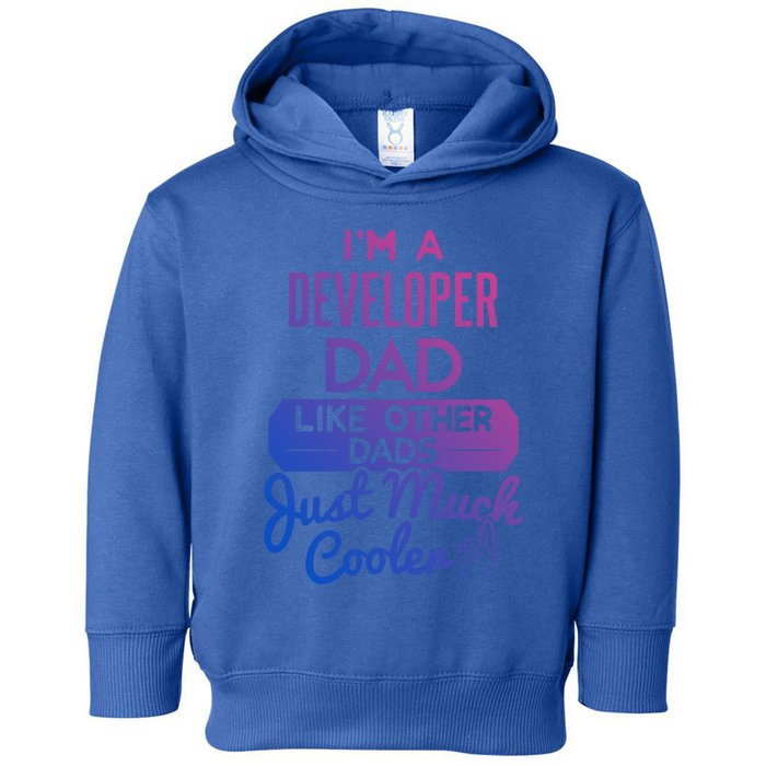 Cool Fathers Day Design Developer Dad Gift Toddler Hoodie