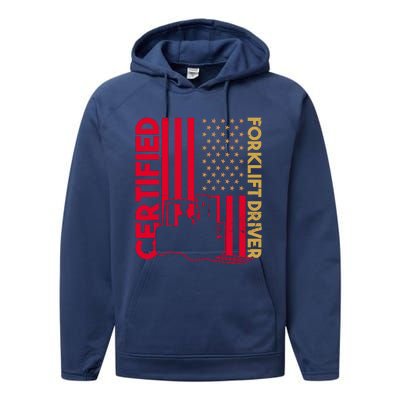 Certified Forklift Driver Forklift Driver Forklift Performance Fleece Hoodie