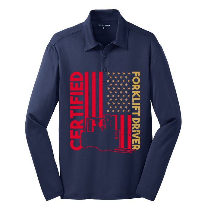 Certified Forklift Driver Forklift Driver Forklift Silk Touch Performance Long Sleeve Polo