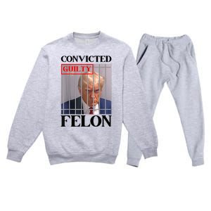 Convicted Felon Donald Trump Guilty Lock Him Up Trump Prison Premium Crewneck Sweatsuit Set