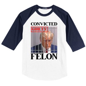 Convicted Felon Donald Trump Guilty Lock Him Up Trump Prison Baseball Sleeve Shirt