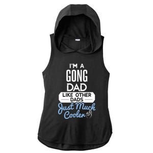 Cool Fathers Day Design Gong Dad Cute Gift Ladies PosiCharge Tri-Blend Wicking Draft Hoodie Tank