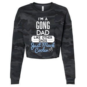 Cool Fathers Day Design Gong Dad Cute Gift Cropped Pullover Crew