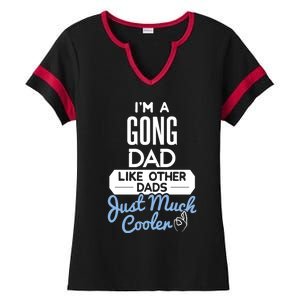 Cool Fathers Day Design Gong Dad Cute Gift Ladies Halftime Notch Neck Tee