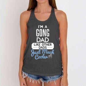 Cool Fathers Day Design Gong Dad Cute Gift Women's Knotted Racerback Tank